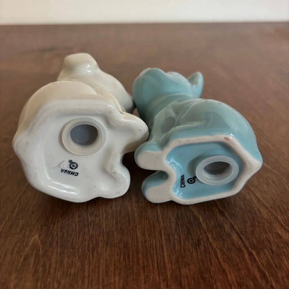 Target Salt and Pepper Shakers Home White Blue Excellent Pug French Bulldog